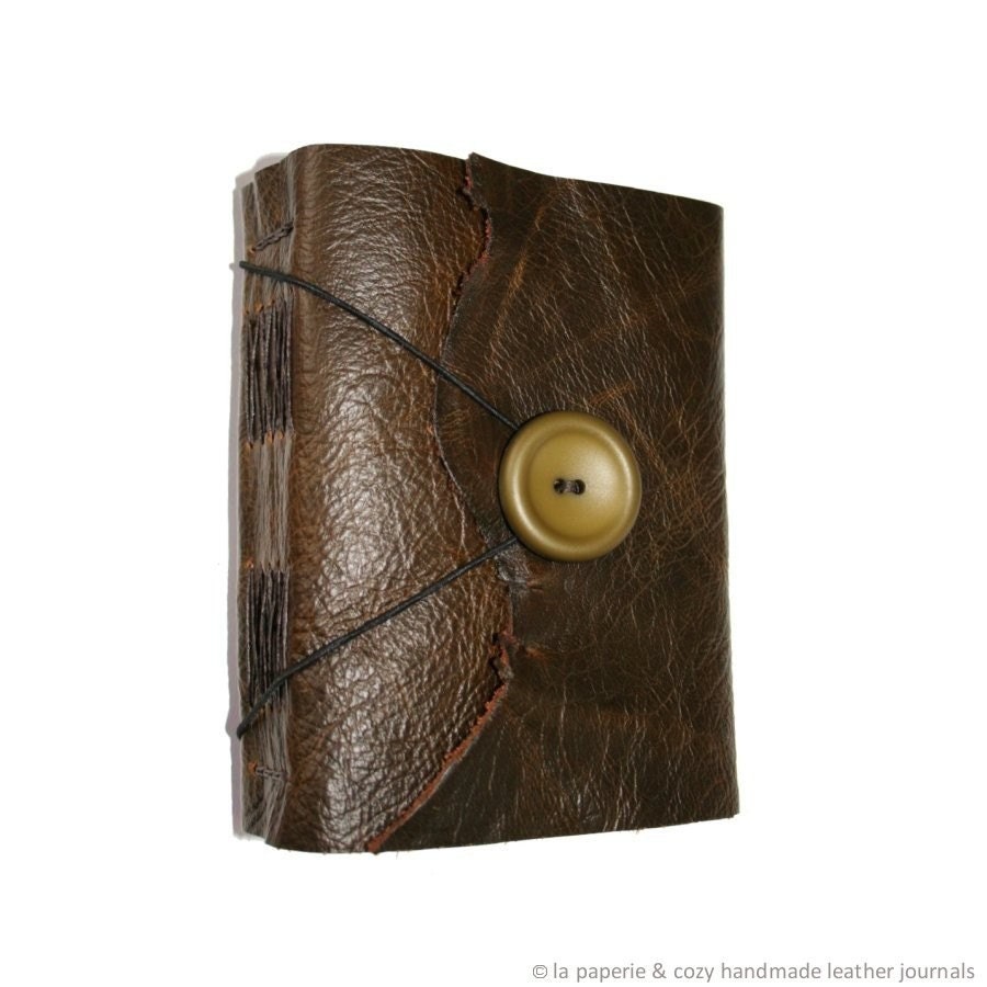 Wordsworth quote . handbound leather journal . dark olive (320 pgs)