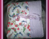 Boutique Cotton and Chenille Baby Crib Quilt Berries and Purples