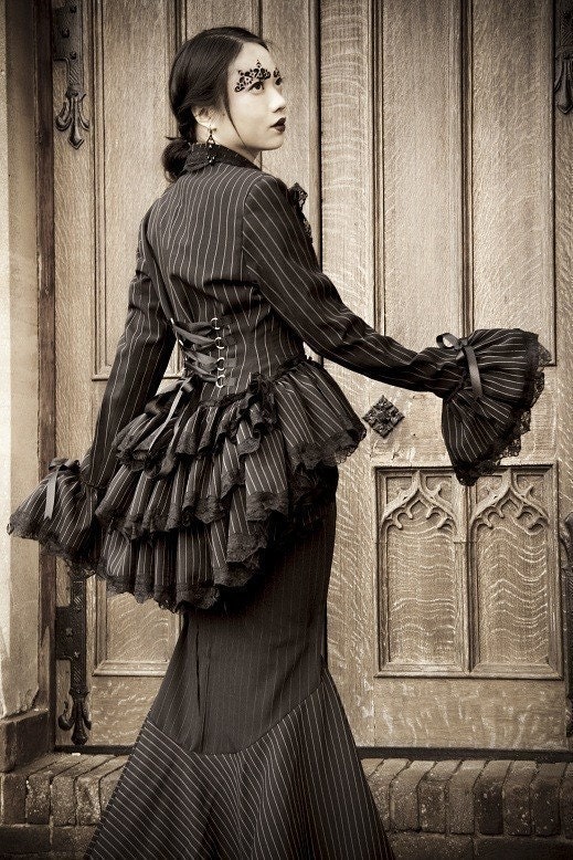Gothic Bustle Steampunk Jacket Victorian Corset  HAUNTER Of The DARK Bustle Jacket by Lovechild Boudoir