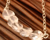 A Little Bit of Bling--Clear Rock Crystal Trapeze Necklace--Sterling Silver
