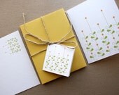 Printable Stationery Set- Vintage Green and Orange Leaves
