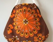 Orange firecracker vintage fabric mojo tote