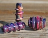 Trio - 3 Focal Lampwork Beads - K O Lampwork