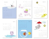 Printable Calendar 2011 - cute and colorful animal illustrations - also availalbe in 2012