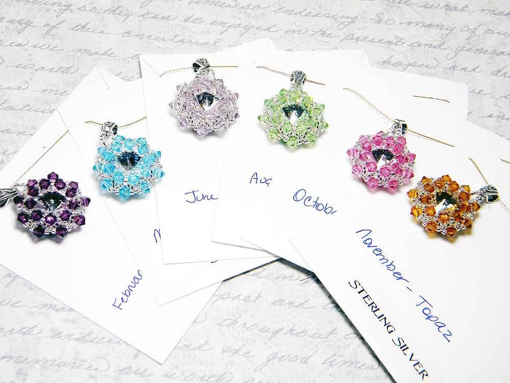 Swarovksi Crystal Rivoli Birthstone Pendant by Whimsy Beading