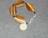 bracelet - tiger eye and coin