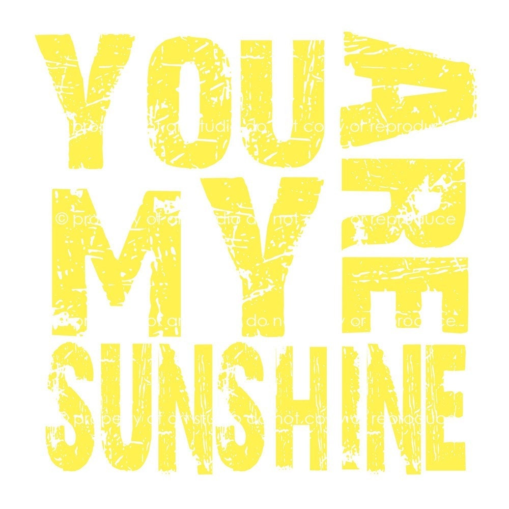 You are My Sunshine  -  Yellow and White Quote- 8x8 Multi Colored Canvas Textured Art Print - Made by artstudio54 on ETSY