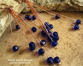 Blue Glass and Copper Party Earrings "Drama"