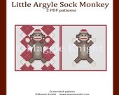 Little Sock Monkey original 2 PDF cross stitch patterns
