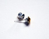 Yellow stone stud earrings for sensitive ears.