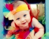 Rainbow Tulle Flower Clip and Headband