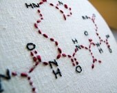 Love Molecule Art Embroidery - Wedding or Anniversary Gift - Fabric Art in hoop