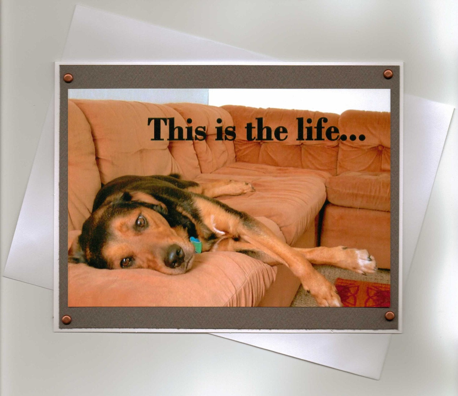 Shepherd Mix Dog Lazy Days Handmade Greeting Card-This is the Life-for Dog Lovers