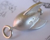 rocket necklace ROCKET LOCKET solid sterling silver (gunmetal solid brass ball chain)