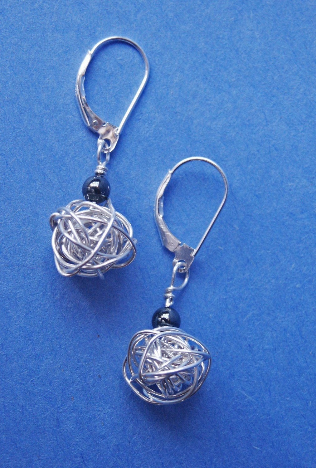 Sterling Yarn Ball Earrings