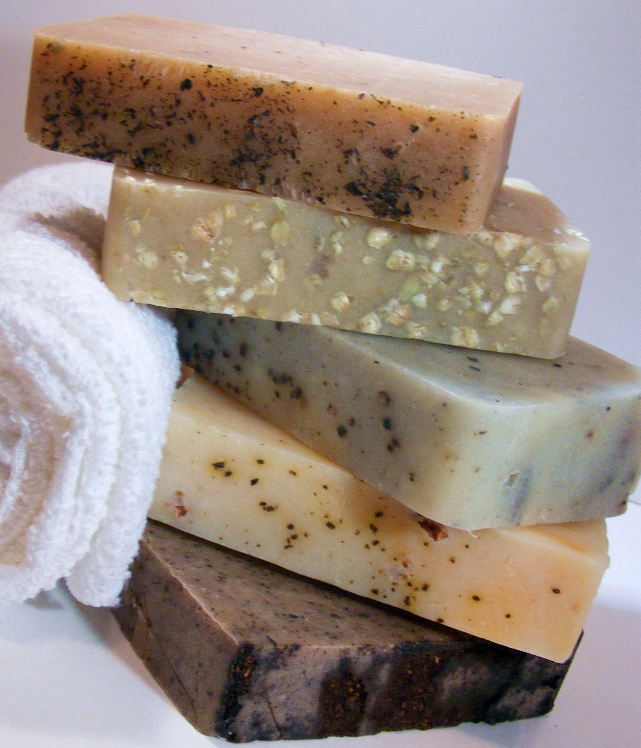 5 Bar Soap Stack - Variety Pack of 5 Full Size Bath Soaps - Handmade Soap by Bellissima