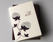 Puffs, Purple, hello - folded notecard - Set of 5