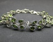 Handmade Artisan Handcrafted   925 Sterling Silver Bridal Bridesmaid Wedding Gift green Peridot Indian unique Bracelet Bridal jewlery