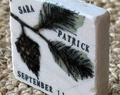 Pine Bough Wedding Favors, Save the Date Magnets, Set of 25