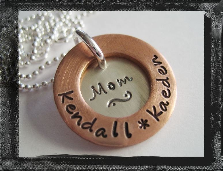 Personalized Jewelry - Hand Stamped Necklace - Sterling Silver & Copper Necklace