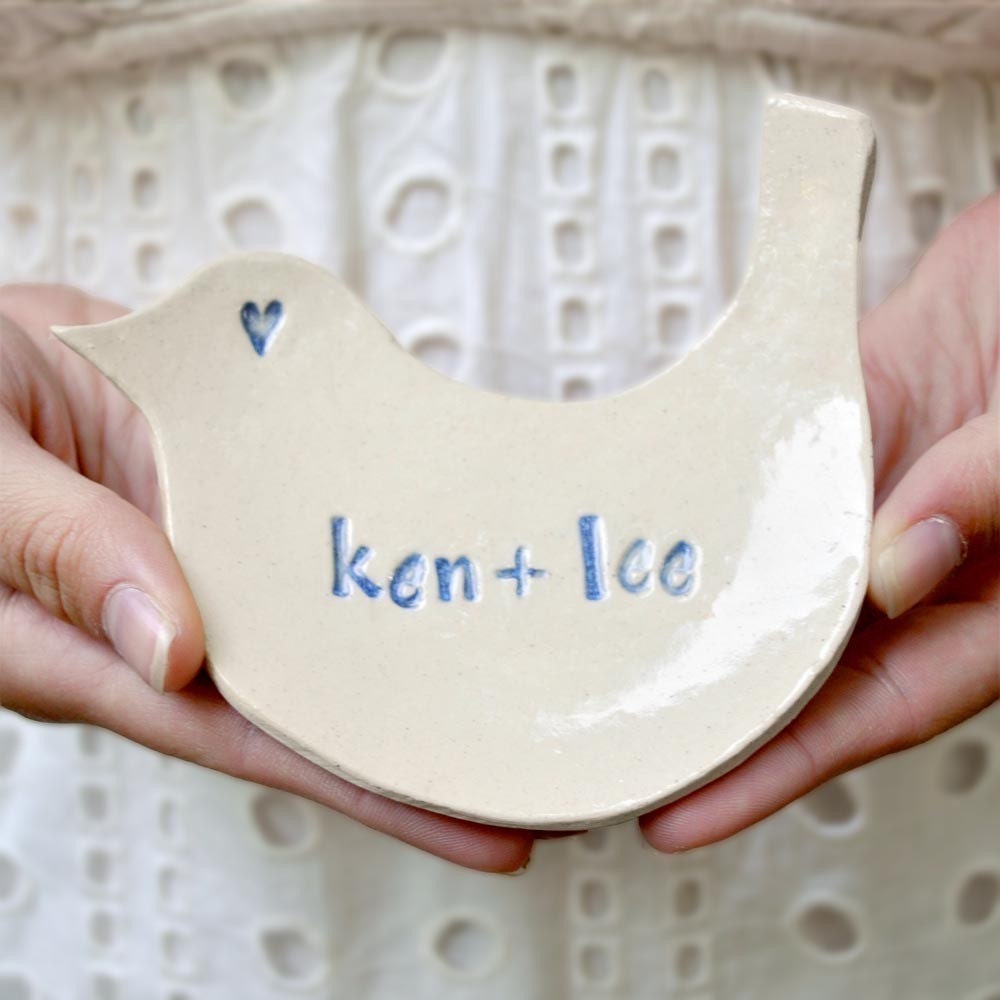 Custom Order  Dove bird text tray