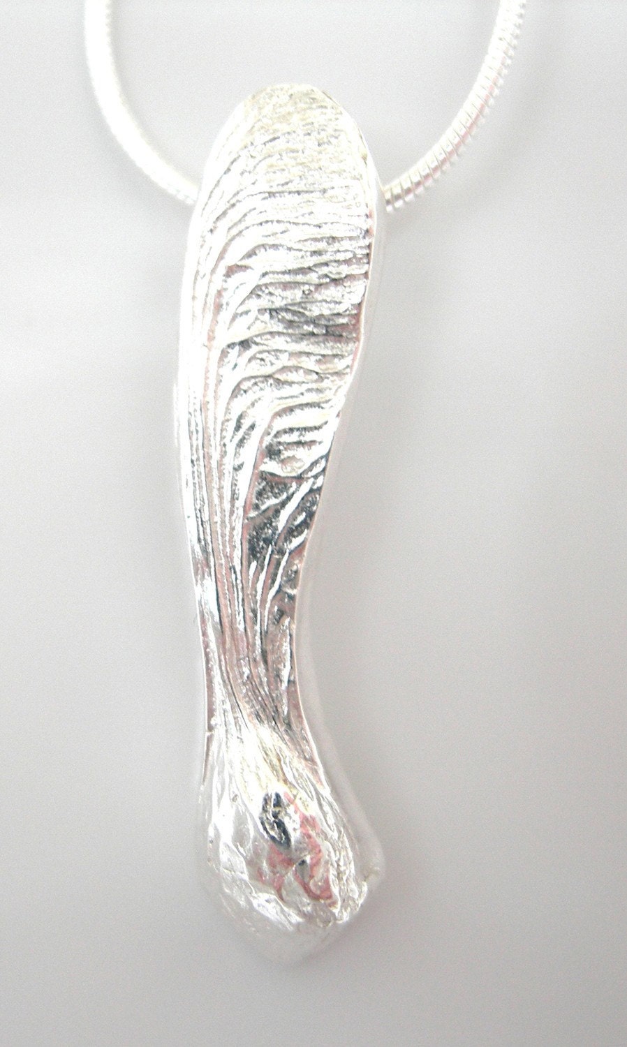 Sycamore seed silver pendant