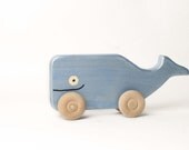 Whale Rollimal - a baby/toddler wooden toy animal