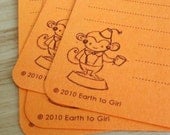 Personalized Monkey Stationery - Orange