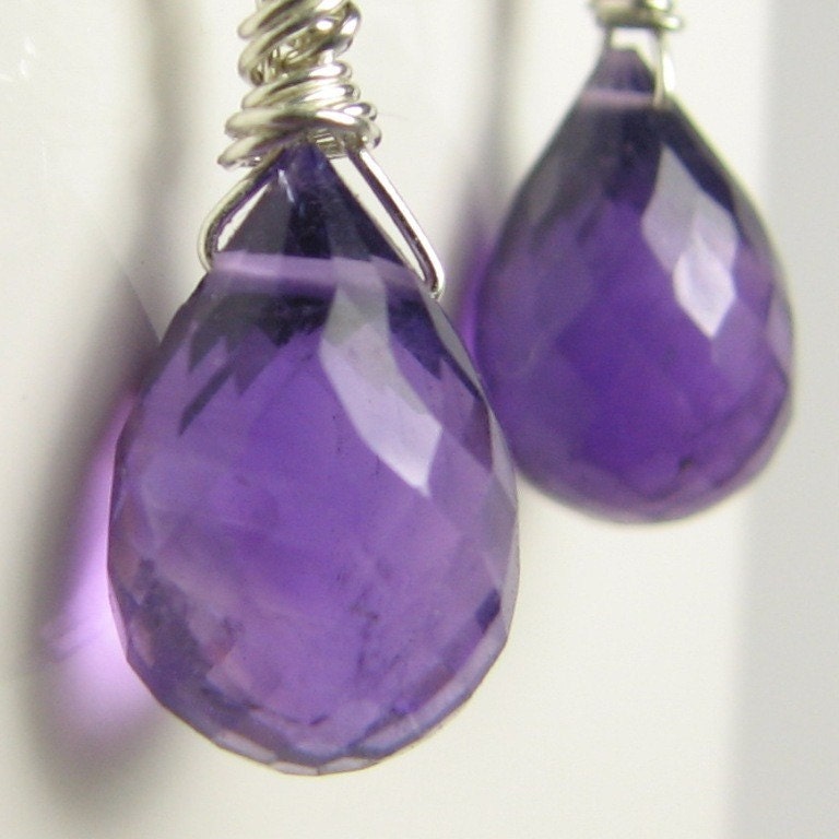 Amethyst Hand Made Earrings Elegant On Sale