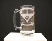 Vw bus on beer mug
