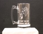 Fireman saying on etched beer stein