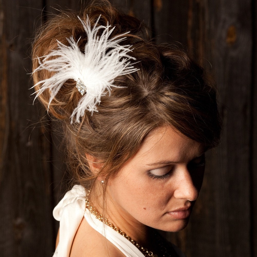 ostrich fan feather fascinator