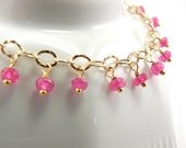 One Of A Kind Pink Ruby Gold Filled Bracelet - Isabelina Bracelet