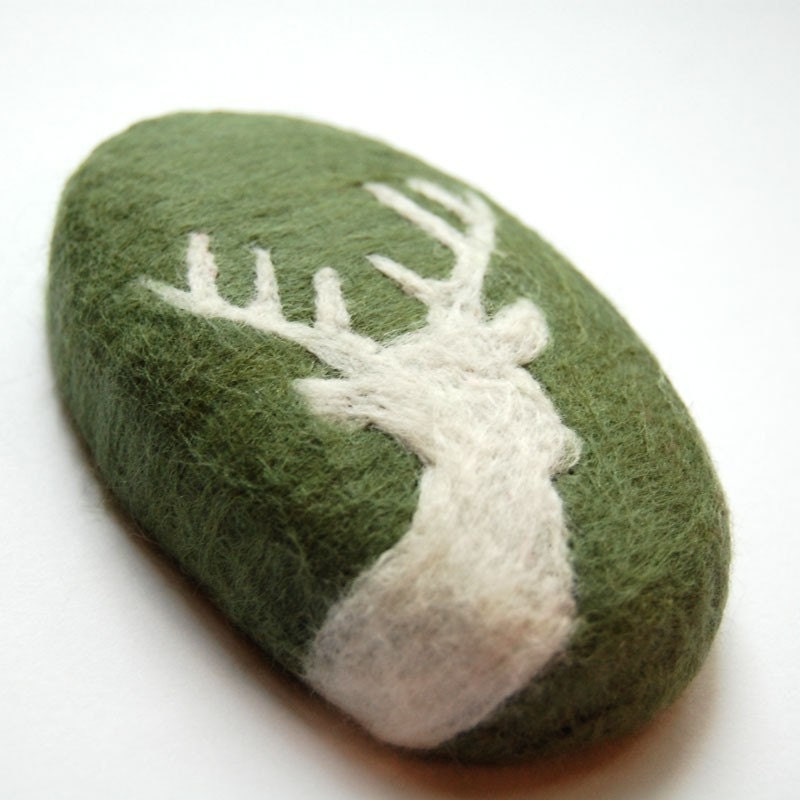 Felted Soap with White Deer ( Men Soap)