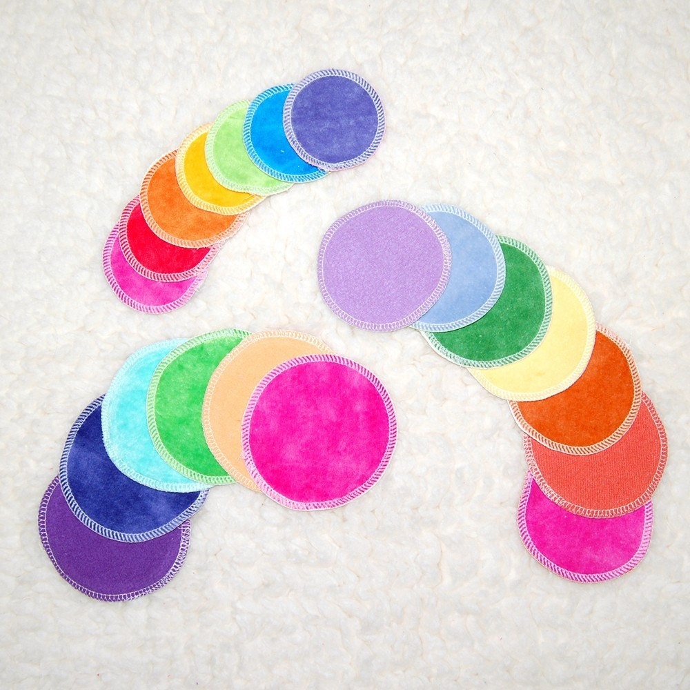 Half Dozen 2-Ply Reusable Cloth Facial Mini Rounds (variety set of 6, choose 3.5 or 4.25 inch size)