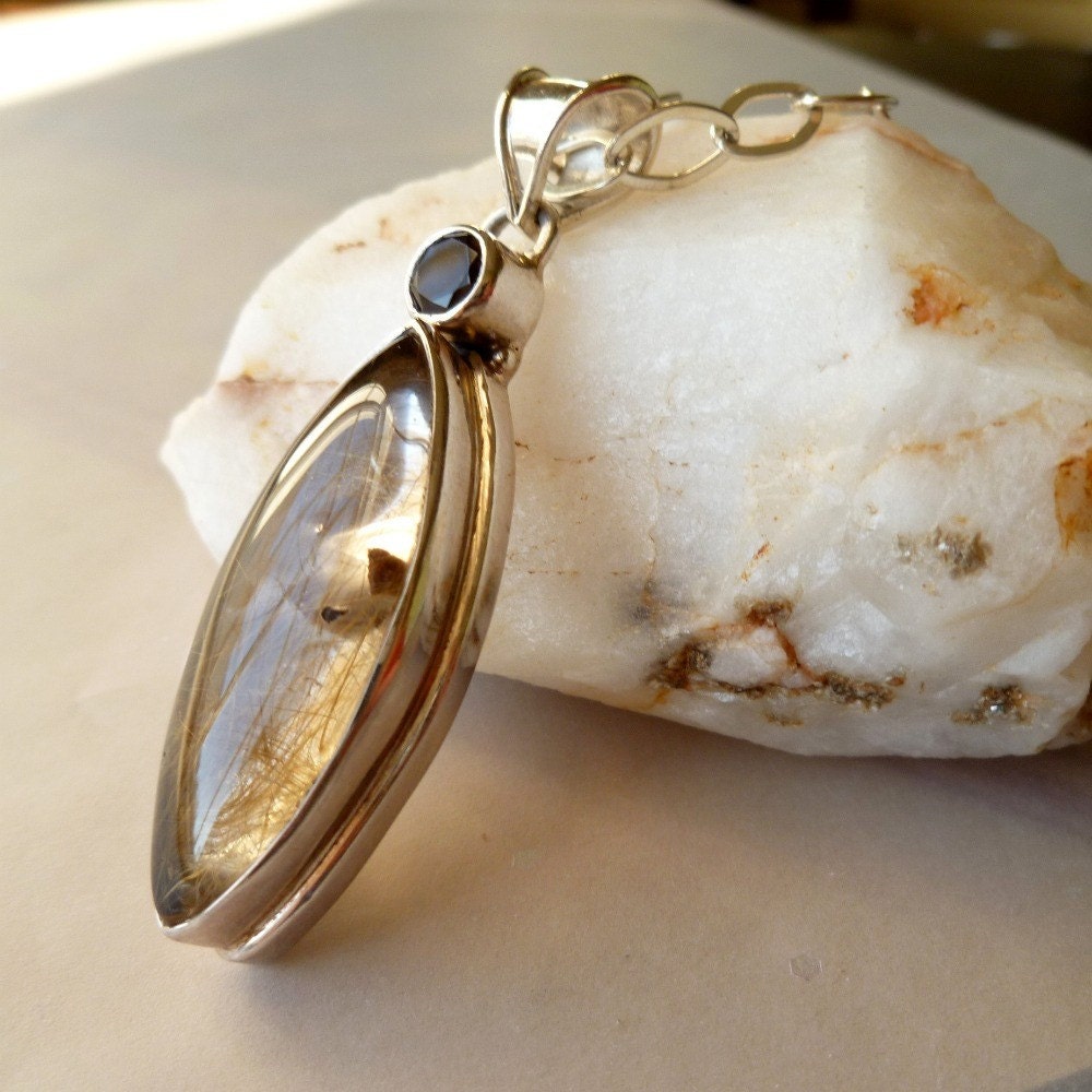 Charcoal Brown Quartz Sterling Silver Chain