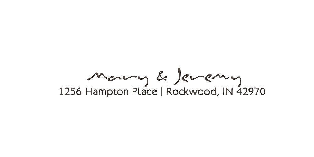 Custom Address Stamp - WOOD HANDLE - Mary and Jeremy