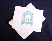 Framed Monogrammed Notecards - Set of 10 personalized handmade note cards
