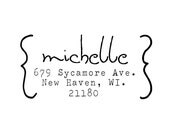 Address Stamp - WOOD HANDLE - Michelle