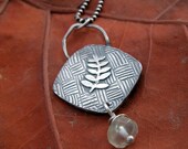 fine silver pendant with prehnite beads
