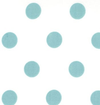 Moda Dottie Dots Fabric - Polka Dots White and Teal