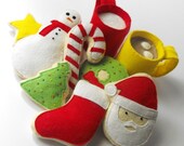 Felt Food Pattern- Christmas Cookies, Hot Cocoa and Milk (Santa, Wreath, Tree, Candy Cane, Snowman, Star, Stocking, Cocoa and Milk Mug)