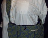 Megan Carry All in Blue and Green Thistle Tapestry and dark denim lining