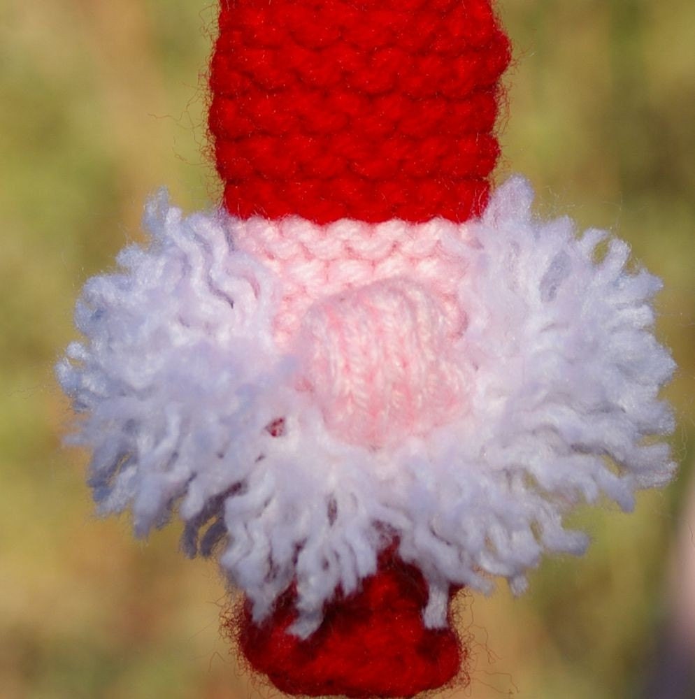 Gnome Gnonsense  KNITTING KIT    Pattern and glow in the dark whisker yarn and lobster swivel clasp Bag, toy, lip balm cozy, ornament, gift tag, desk doodad, potpourri container