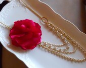 SALE--Large Raspberry Bloom Necklace