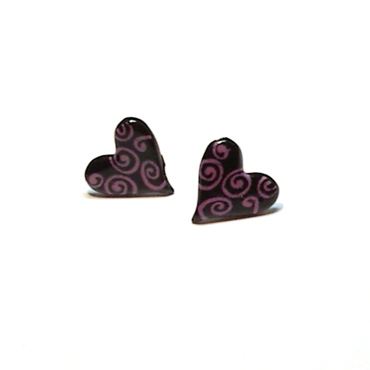Swirly Hearts Post Earrings