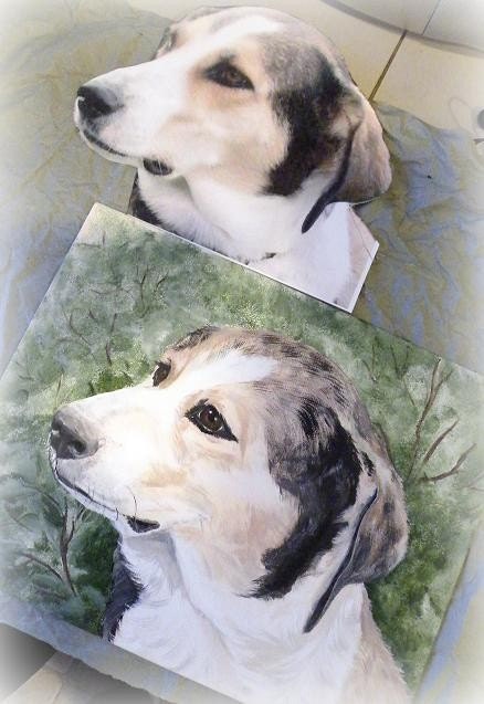 Canvas Hand Painted Custom Dog Portrait Acrylic Art-11x14
