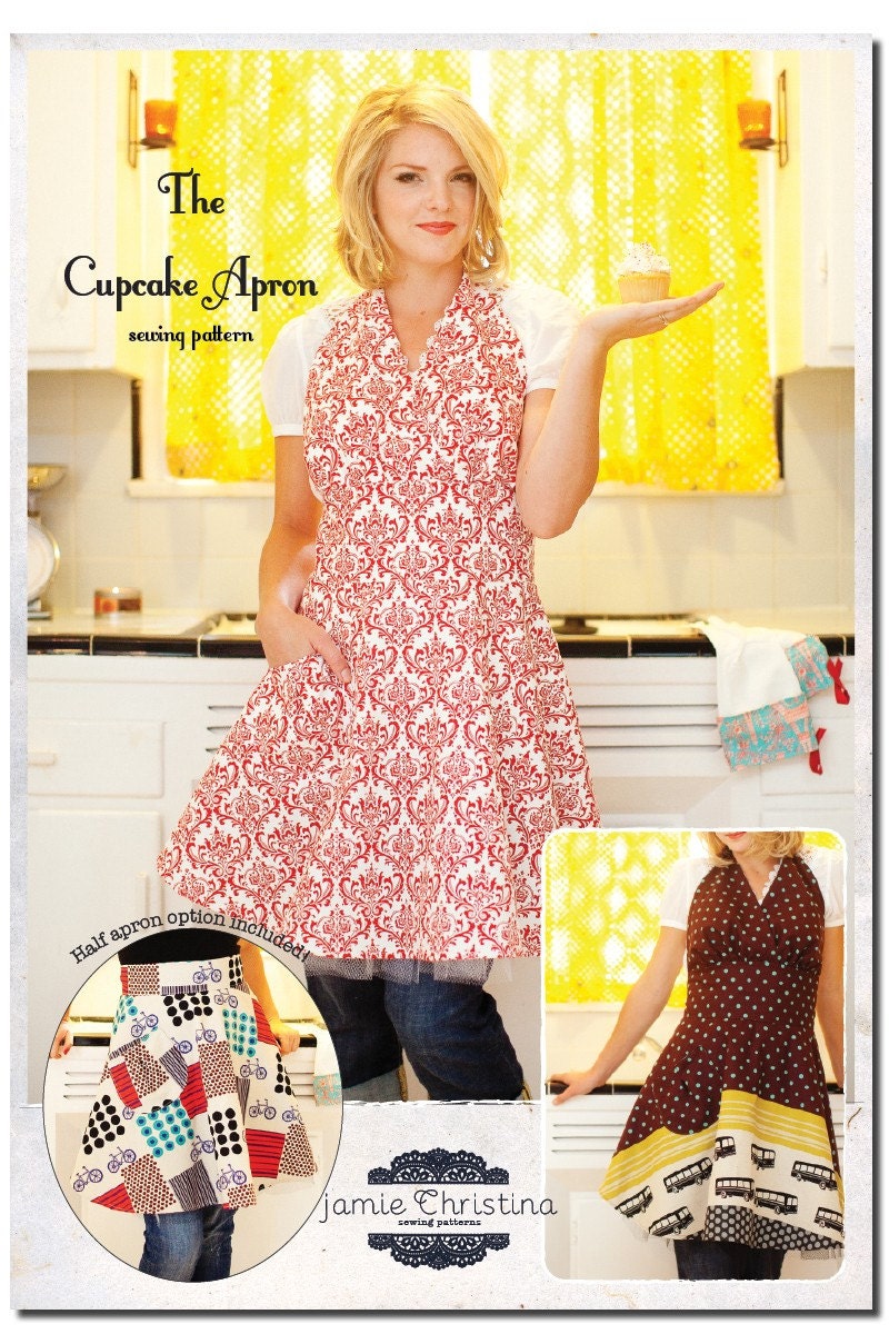 The Cupcake Apron sewing pattern - full and half apron