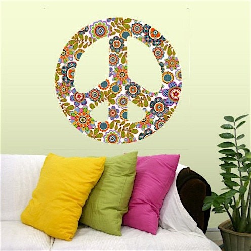 Peace Sign Brights Repositionable Wall Decals