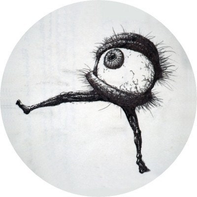 Dancing Hairy Eyeball -  Pin Button